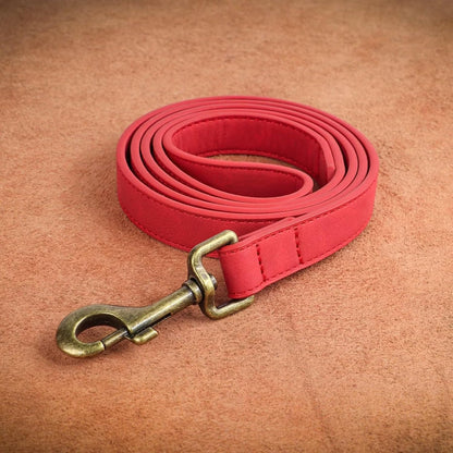 PU Leather Dog Leash for Medium Large Dogs, 3/4in x 5ft, Light Brown