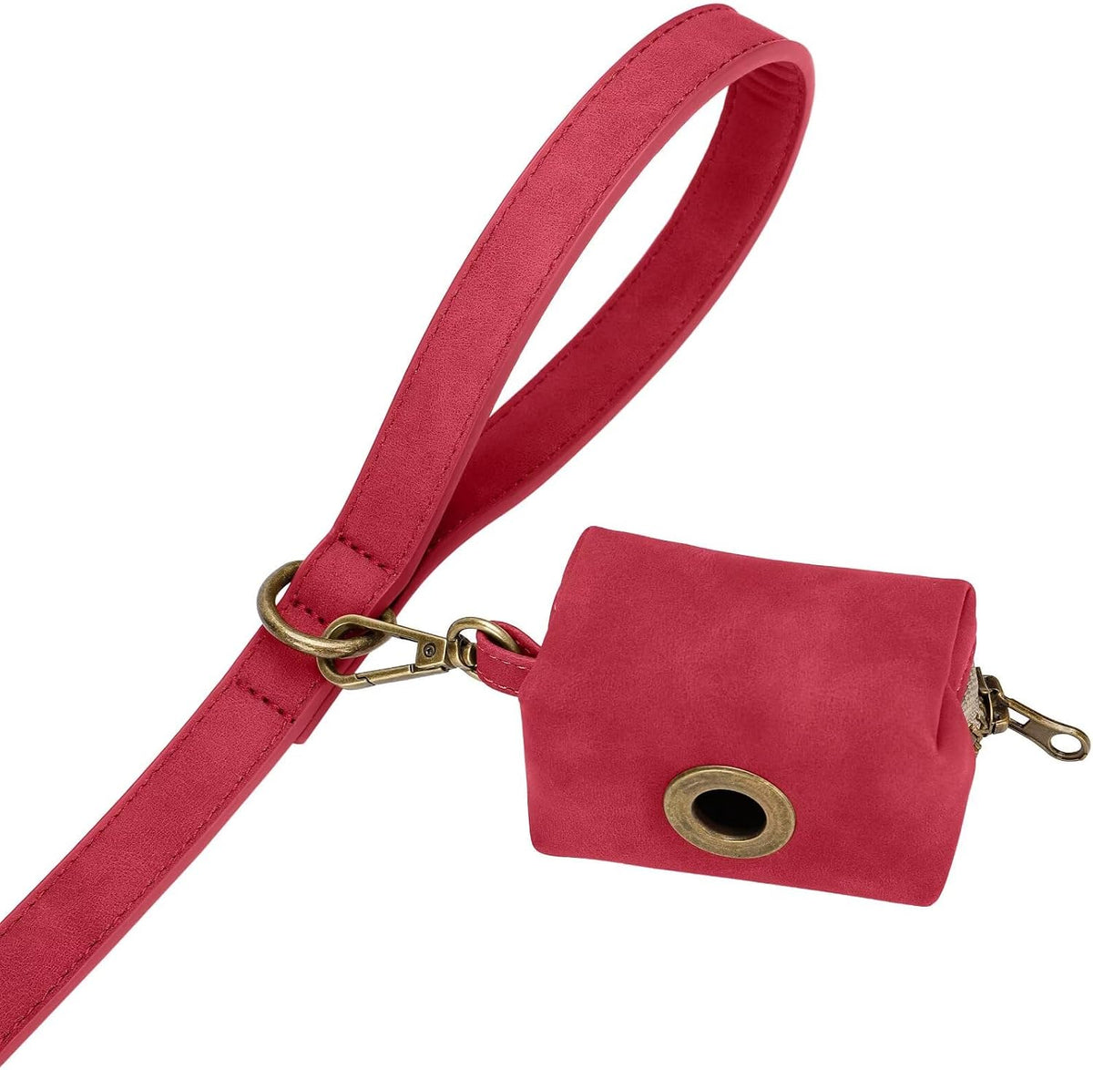 PU Leather Dog Leash for Medium Large Dogs, 3/4in x 5ft, Light Brown