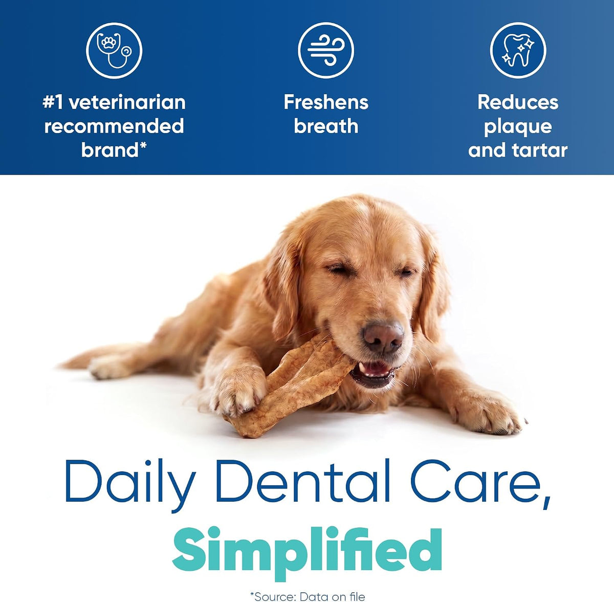 C.E.T. Enzymatic Oral Hygiene Chews for Dogs, Tartar Control, Large