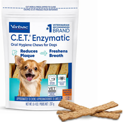 C.E.T. Enzymatic Oral Hygiene Chews for Dogs, Tartar Control, Large