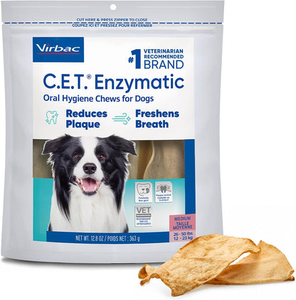 C.E.T. Enzymatic Oral Hygiene Chews for Dogs, Tartar Control, Large