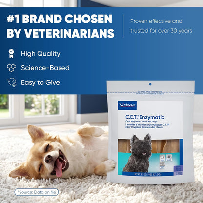 C.E.T. Enzymatic Oral Hygiene Chews for Dogs, Tartar Control, Large