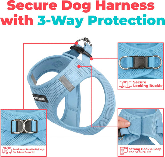 Voyager Step-in Air Dog Vest Harness - Moss Green, Medium | 16 - 18" in Chest, Reflective Bands, All Weather Breathable Air Mesh, Cats Compatible, Lightweight, Fast Drying - Colors B