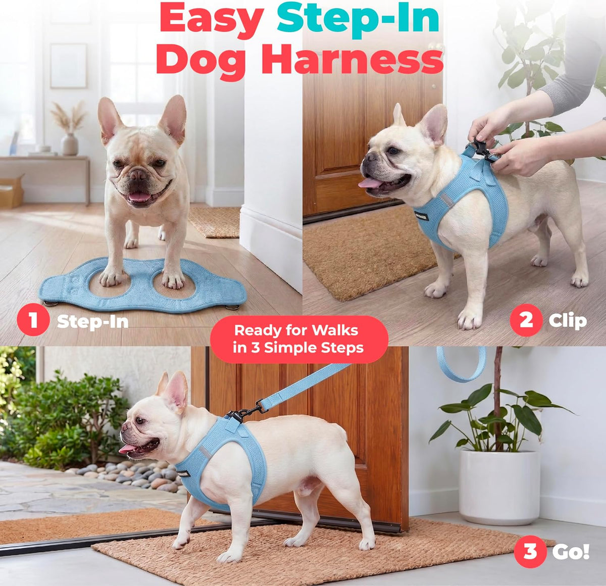 Voyager Step-in Air Dog Vest Harness - Moss Green, Medium | 16 - 18" in Chest, Reflective Bands, All Weather Breathable Air Mesh, Cats Compatible, Lightweight, Fast Drying - Colors B