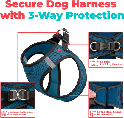 Voyager Step-in Air Dog Vest Harness - Moss Green, Medium | 16 - 18" in Chest, Reflective Bands, All Weather Breathable Air Mesh, Cats Compatible, Lightweight, Fast Drying - Colors B
