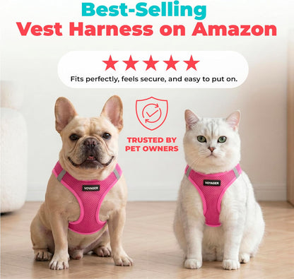Voyager Step-in Air Dog Vest Harness - Moss Green, Medium | 16 - 18" in Chest, Reflective Bands, All Weather Breathable Air Mesh, Cats Compatible, Lightweight, Fast Drying - Colors B