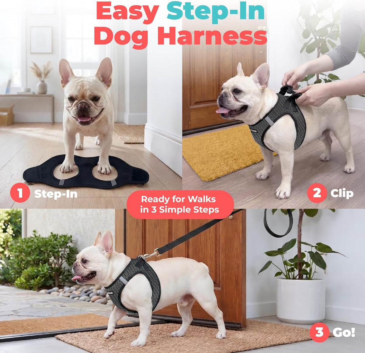 Voyager Step-in Air Dog Vest Harness - Moss Green, Medium | 16 - 18" in Chest, Reflective Bands, All Weather Breathable Air Mesh, Cats Compatible, Lightweight, Fast Drying - Colors B