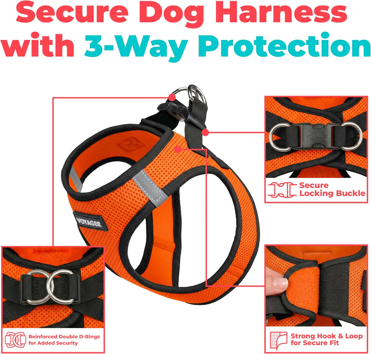 Voyager Step-in Air Dog Vest Harness - Moss Green, Medium | 16 - 18" in Chest, Reflective Bands, All Weather Breathable Air Mesh, Cats Compatible, Lightweight, Fast Drying - Colors B