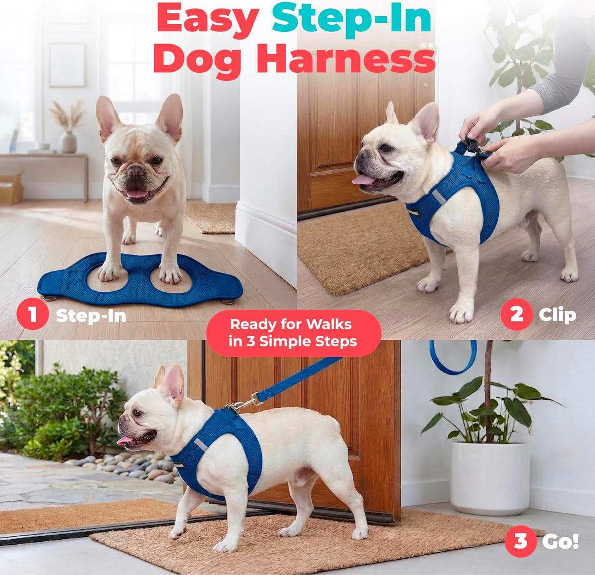 Voyager Step-in Air Dog Vest Harness - Moss Green, Medium | 16 - 18" in Chest, Reflective Bands, All Weather Breathable Air Mesh, Cats Compatible, Lightweight, Fast Drying - Colors B