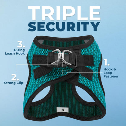 Voyager Step-in Air Dog Vest Harness - Moss Green, Medium | 16 - 18" in Chest, Reflective Bands, All Weather Breathable Air Mesh, Cats Compatible, Lightweight, Fast Drying - Colors B