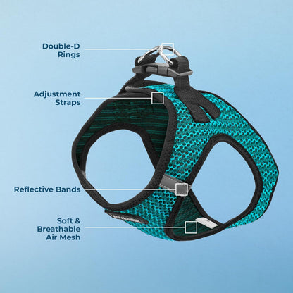 Voyager Step-in Air Dog Vest Harness - Moss Green, Medium | 16 - 18" in Chest, Reflective Bands, All Weather Breathable Air Mesh, Cats Compatible, Lightweight, Fast Drying - Colors B