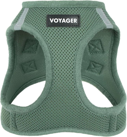 Voyager Step-in Air Dog Vest Harness - Moss Green, Medium | 16 - 18" in Chest, Reflective Bands, All Weather Breathable Air Mesh, Cats Compatible, Lightweight, Fast Drying - Colors B