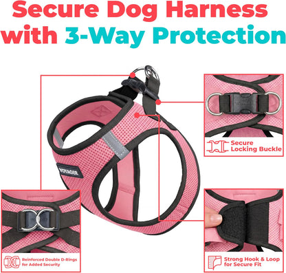 Voyager Step-in Air Dog Vest Harness - Moss Green, Medium | 16 - 18" in Chest, Reflective Bands, All Weather Breathable Air Mesh, Cats Compatible, Lightweight, Fast Drying - Colors B