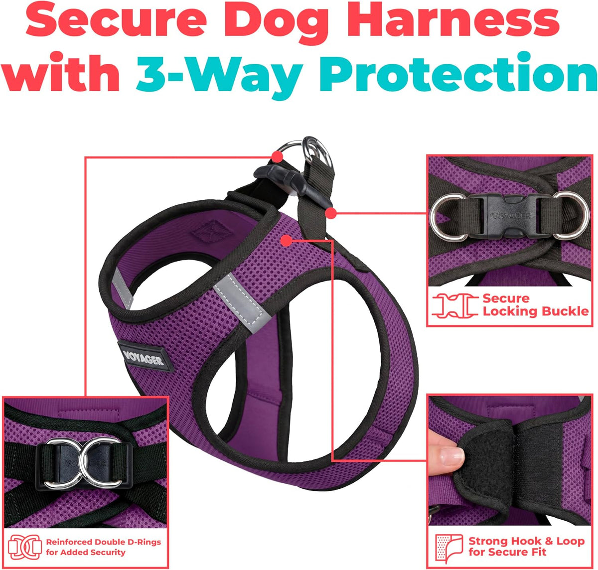 Voyager Step-in Air Dog Vest Harness - Moss Green, Medium | 16 - 18" in Chest, Reflective Bands, All Weather Breathable Air Mesh, Cats Compatible, Lightweight, Fast Drying - Colors B