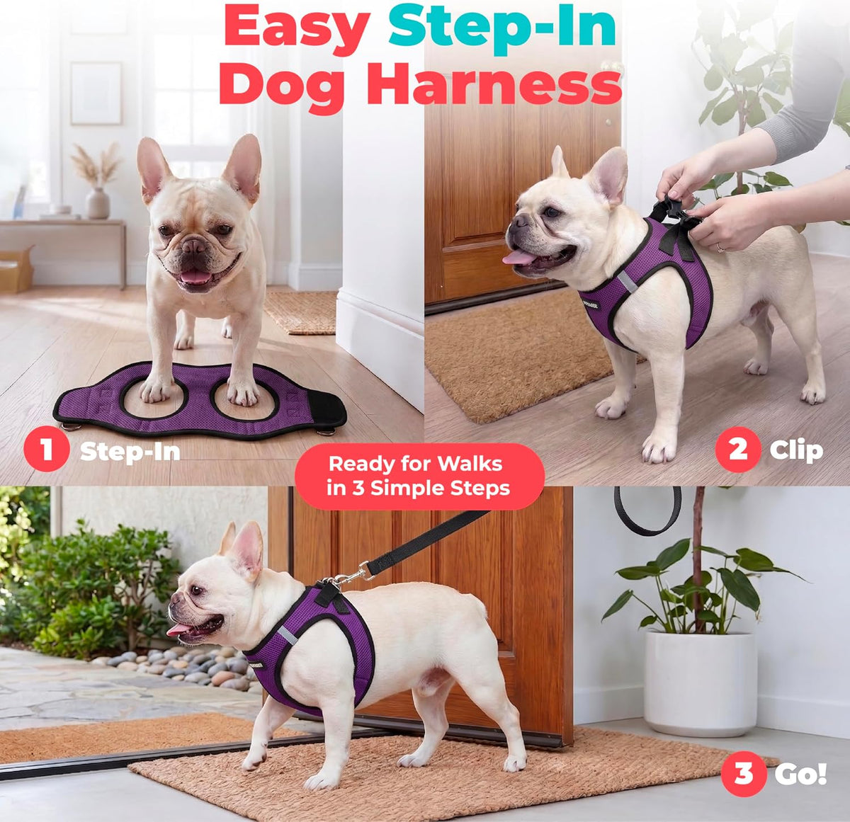Voyager Step-in Air Dog Vest Harness - Moss Green, Medium | 16 - 18" in Chest, Reflective Bands, All Weather Breathable Air Mesh, Cats Compatible, Lightweight, Fast Drying - Colors B
