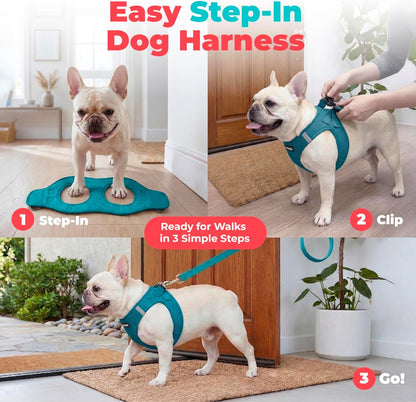 Voyager Step-in Air Dog Vest Harness - Moss Green, Medium | 16 - 18" in Chest, Reflective Bands, All Weather Breathable Air Mesh, Cats Compatible, Lightweight, Fast Drying - Colors B