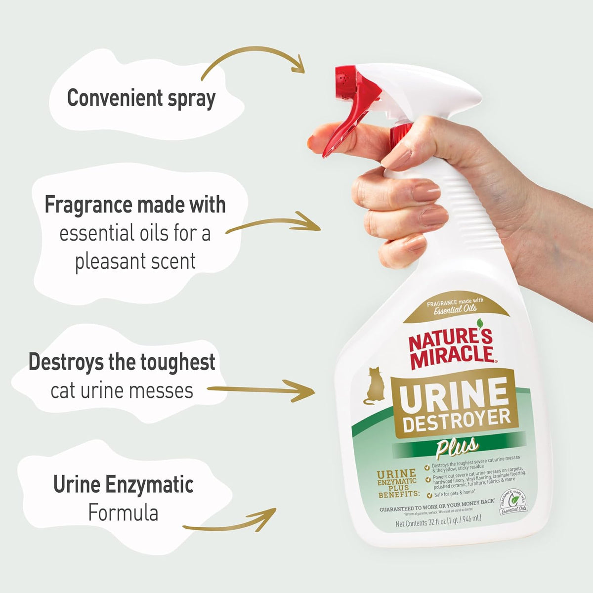 Cat Urine Destroyer Plus, Enzymatic Cleaner, 32 oz