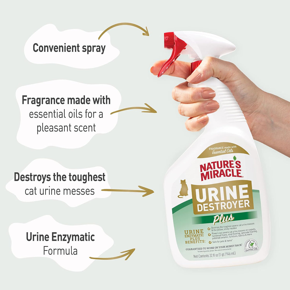 Cat Urine Destroyer Plus, Enzymatic Cleaner, 32 oz