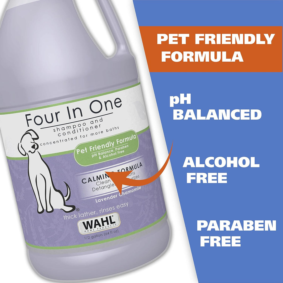 USA 4-in-1 Calming Dog Shampoo with Lavender Chamomile Scent – Cleans, Conditions, Detangles, & Moisturizes - Pet Friendly Formula - 24 Oz - Model 820000A