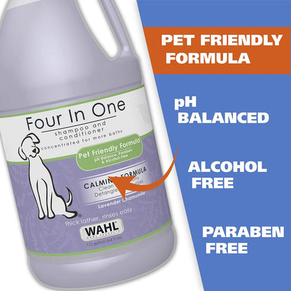 USA 4-in-1 Calming Dog Shampoo with Lavender Chamomile Scent – Cleans, Conditions, Detangles, & Moisturizes - Pet Friendly Formula - 24 Oz - Model 820000A