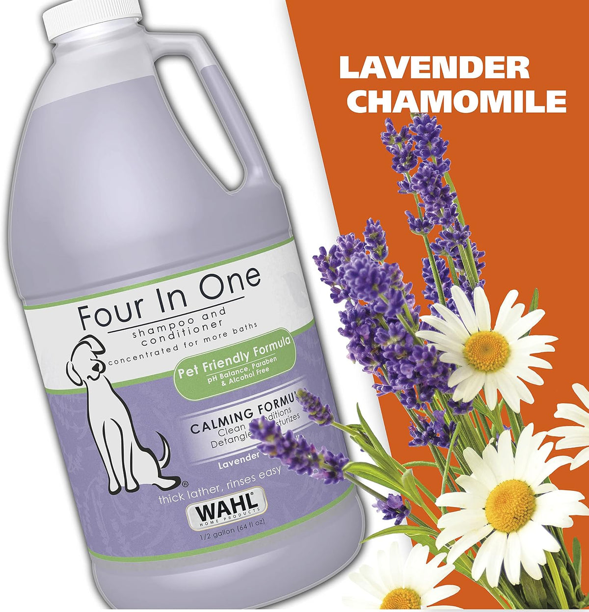 USA 4-in-1 Calming Dog Shampoo with Lavender Chamomile Scent – Cleans, Conditions, Detangles, & Moisturizes - Pet Friendly Formula - 24 Oz - Model 820000A