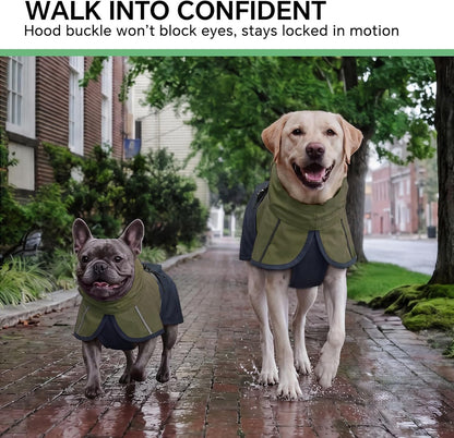 Dog Raincoat, Adjustable Hooded Reflective Jacket with Pocket