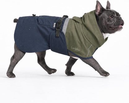 Dog Raincoat, Adjustable Hooded Reflective Jacket with Pocket