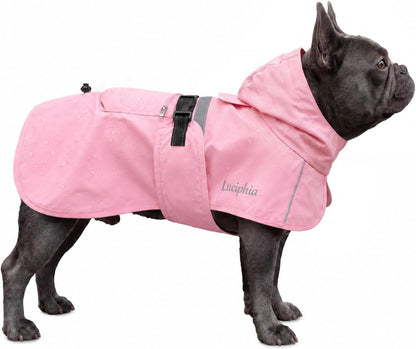Dog Raincoat, Adjustable Hooded Reflective Jacket with Pocket