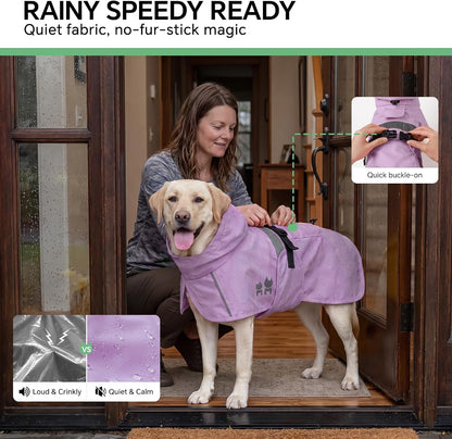 Dog Raincoat, Adjustable Hooded Reflective Jacket with Pocket
