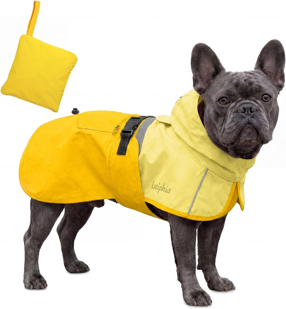 Dog Raincoat, Adjustable Hooded Reflective Jacket with Pocket