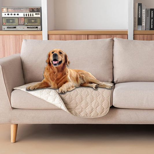 100% Double-Sided Waterproof Dog Bed Cover Pet Blanket Sofa Couch Furniture Protector for Puppy Large Dog Cat, Reversible (68x82 Inch (Pack of 1), Dark Grey/Light Grey) - Colors B