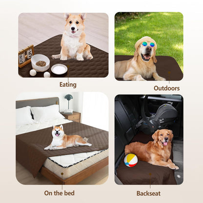 100% Double-Sided Waterproof Dog Bed Cover Pet Blanket Sofa Couch Furniture Protector for Puppy Large Dog Cat, Reversible (68x82 Inch (Pack of 1), Dark Grey/Light Grey) - Colors B