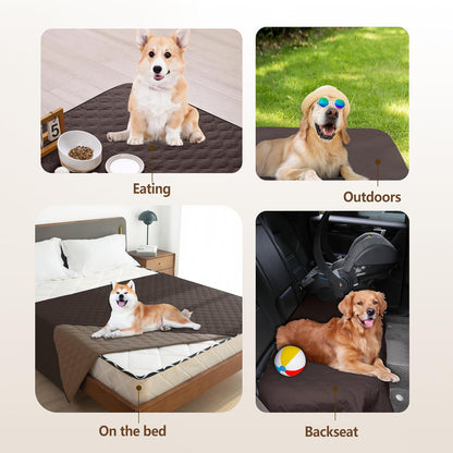 100% Double-Sided Waterproof Dog Bed Cover Pet Blanket Sofa Couch Furniture Protector for Puppy Large Dog Cat, Reversible (68x82 Inch (Pack of 1), Dark Grey/Light Grey) - Colors B
