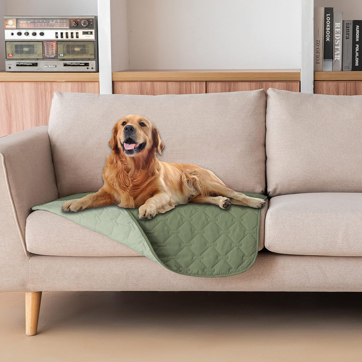 100% Double-Sided Waterproof Dog Bed Cover Pet Blanket Sofa Couch Furniture Protector for Puppy Large Dog Cat, Reversible (68x82 Inch (Pack of 1), Dark Grey/Light Grey) - Colors B