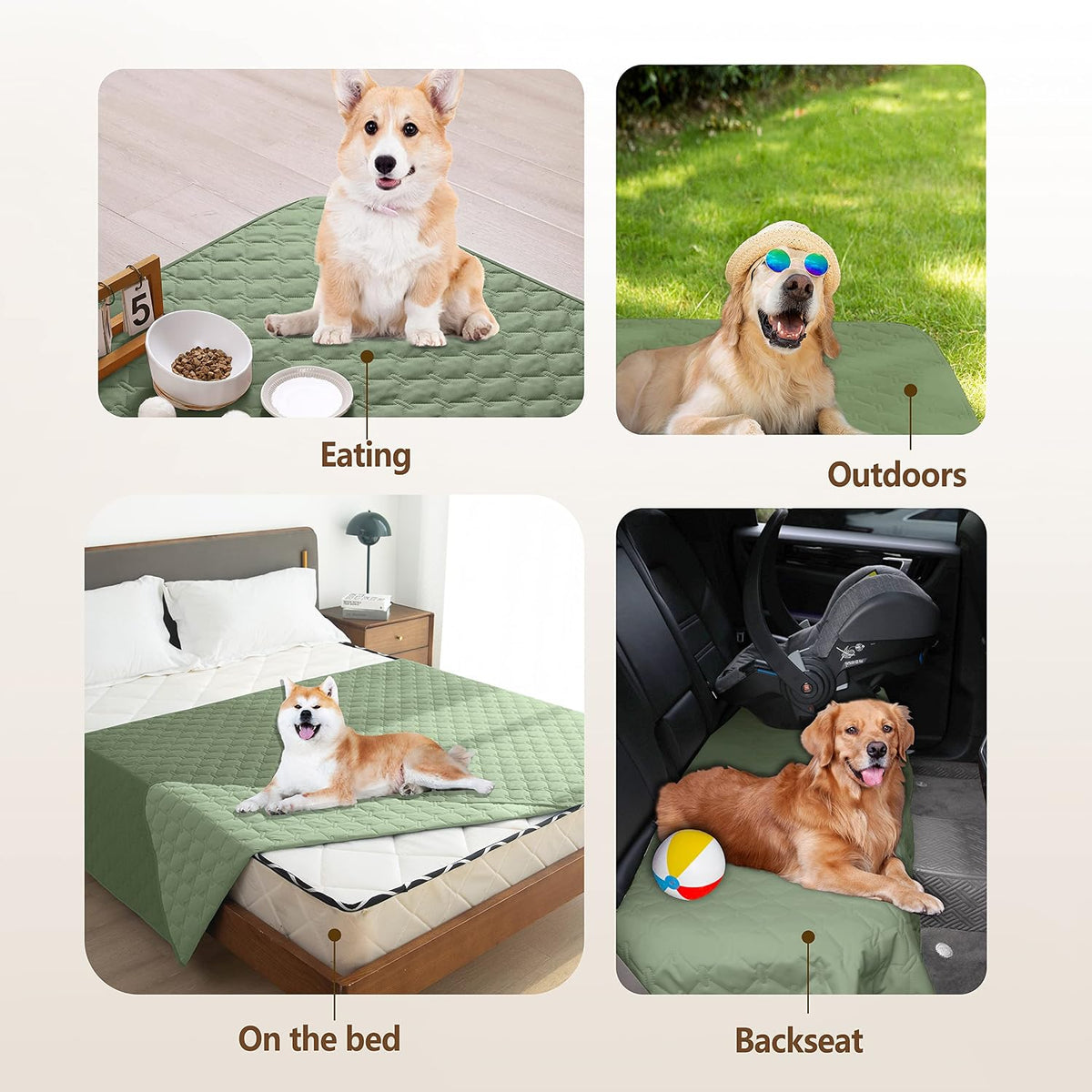 100% Double-Sided Waterproof Dog Bed Cover Pet Blanket Sofa Couch Furniture Protector for Puppy Large Dog Cat, Reversible (68x82 Inch (Pack of 1), Dark Grey/Light Grey) - Colors B