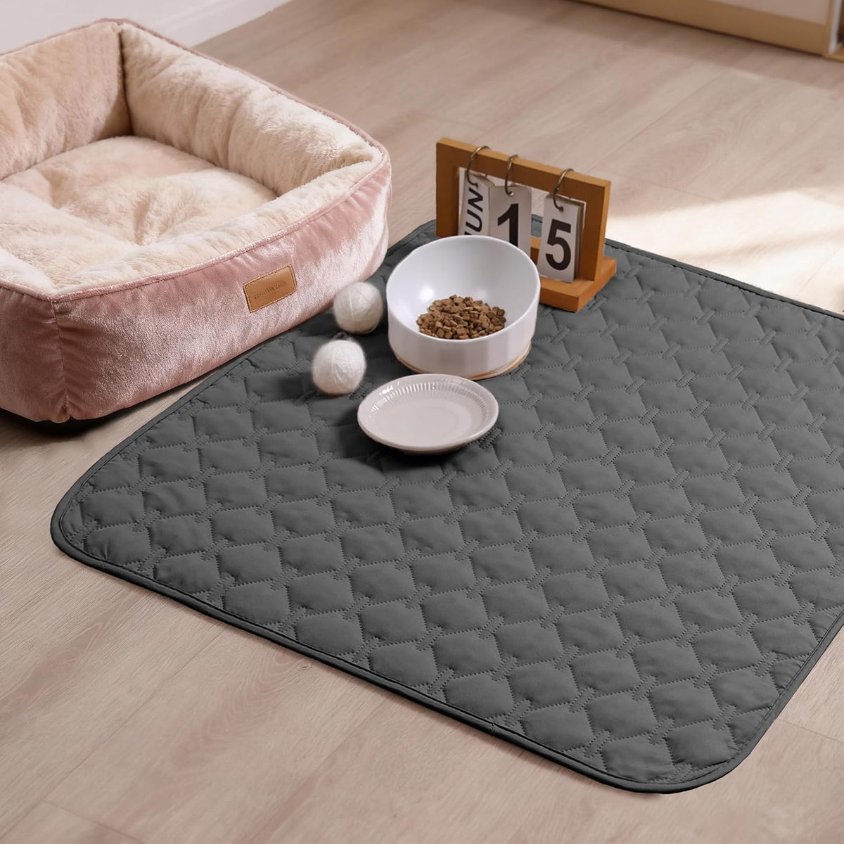 100% Double-Sided Waterproof Dog Bed Cover Pet Blanket Sofa Couch Furniture Protector for Puppy Large Dog Cat, Reversible (68x82 Inch (Pack of 1), Dark Grey/Light Grey) - Colors B