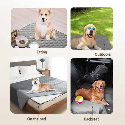 100% Double-Sided Waterproof Dog Bed Cover Pet Blanket Sofa Couch Furniture Protector for Puppy Large Dog Cat, Reversible (68x82 Inch (Pack of 1), Dark Grey/Light Grey) - Colors B