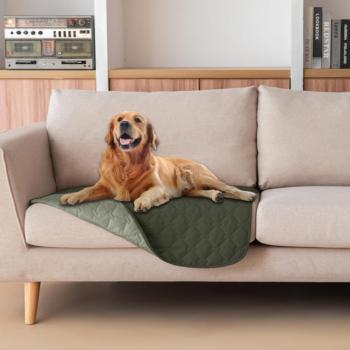 100% Double-Sided Waterproof Dog Bed Cover Pet Blanket Sofa Couch Furniture Protector for Puppy Large Dog Cat, Reversible (68x82 Inch (Pack of 1), Dark Grey/Light Grey) - Colors B