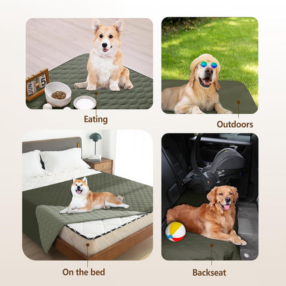 100% Double-Sided Waterproof Dog Bed Cover Pet Blanket Sofa Couch Furniture Protector for Puppy Large Dog Cat, Reversible (68x82 Inch (Pack of 1), Dark Grey/Light Grey) - Colors B