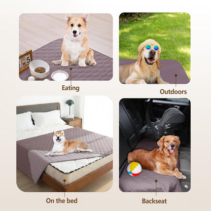 100% Double-Sided Waterproof Dog Bed Cover Pet Blanket Sofa Couch Furniture Protector for Puppy Large Dog Cat, Reversible (68x82 Inch (Pack of 1), Dark Grey/Light Grey) - Colors B