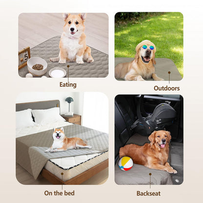 100% Double-Sided Waterproof Dog Bed Cover Pet Blanket Sofa Couch Furniture Protector for Puppy Large Dog Cat, Reversible (68x82 Inch (Pack of 1), Dark Grey/Light Grey) - Colors B