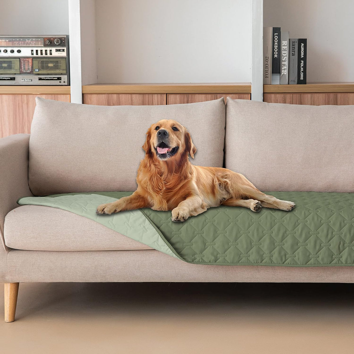 100% Double-Sided Waterproof Dog Bed Cover Pet Blanket Sofa Couch Furniture Protector for Puppy Large Dog Cat, Reversible (68x82 Inch (Pack of 1), Dark Grey/Light Grey) - Colors B
