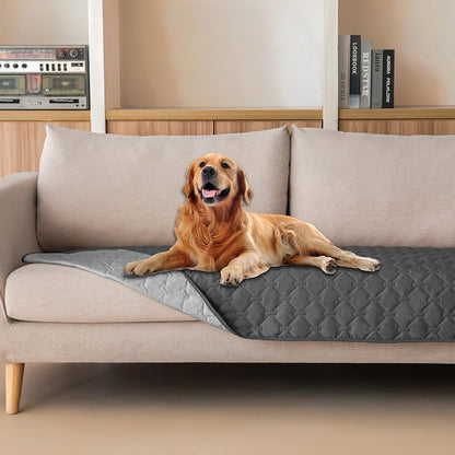 100% Double-Sided Waterproof Dog Bed Cover Pet Blanket Sofa Couch Furniture Protector for Puppy Large Dog Cat, Reversible (68x82 Inch (Pack of 1), Dark Grey/Light Grey) - Colors B