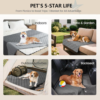 100% Double-Sided Waterproof Dog Bed Cover Pet Blanket Sofa Couch Furniture Protector for Puppy Large Dog Cat, Reversible (68x82 Inch (Pack of 1), Dark Grey/Light Grey) - Colors B