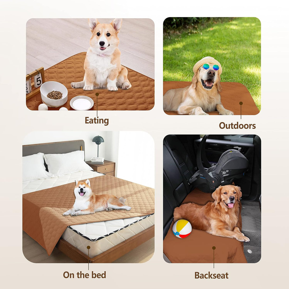 100% Double-Sided Waterproof Dog Bed Cover Pet Blanket Sofa Couch Furniture Protector for Puppy Large Dog Cat, Reversible (68x82 Inch (Pack of 1), Dark Grey/Light Grey) - Colors B
