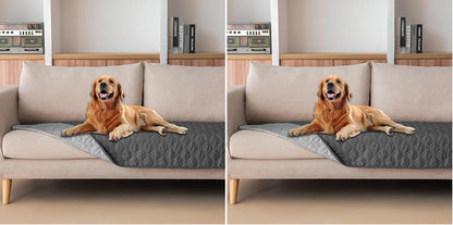 100% Double-Sided Waterproof Dog Bed Cover Pet Blanket Sofa Couch Furniture Protector for Puppy Large Dog Cat, Reversible (68x82 Inch (Pack of 1), Dark Grey/Light Grey) - Colors B
