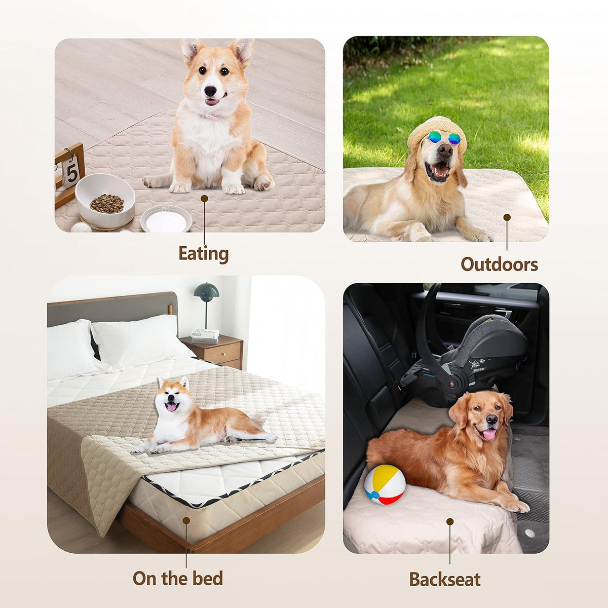 100% Double-Sided Waterproof Dog Bed Cover Pet Blanket Sofa Couch Furniture Protector for Puppy Large Dog Cat, Reversible (68x82 Inch (Pack of 1), Dark Grey/Light Grey) - Colors B
