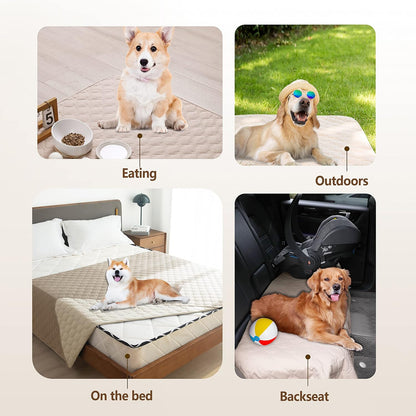 100% Double-Sided Waterproof Dog Bed Cover Pet Blanket Sofa Couch Furniture Protector for Puppy Large Dog Cat, Reversible (68x82 Inch (Pack of 1), Dark Grey/Light Grey) - Colors B