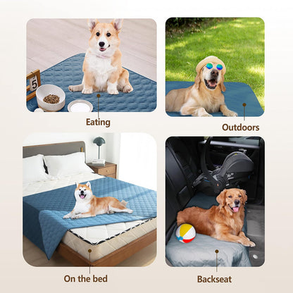 100% Double-Sided Waterproof Dog Bed Cover Pet Blanket Sofa Couch Furniture Protector for Puppy Large Dog Cat, Reversible (68x82 Inch (Pack of 1), Dark Grey/Light Grey) - Colors B