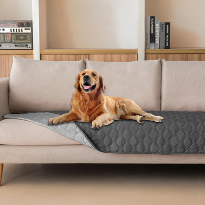 100% Double-Sided Waterproof Dog Bed Cover Pet Blanket Sofa Couch Furniture Protector for Puppy Large Dog Cat, Reversible (68x82 Inch (Pack of 1), Dark Grey/Light Grey) - Colors B
